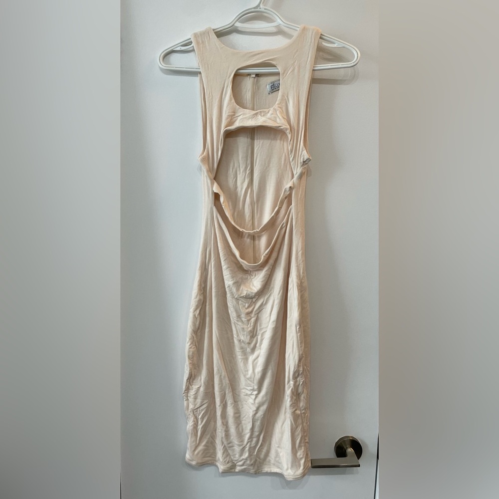Oh Polly Cut Out Cream Dress - size 8